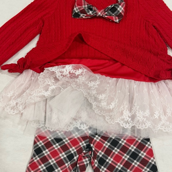 ❤️4 for $20❤️ Rare Editions Toddler Girl 3 Piece Set/leggings & Headband Size 3T - Picture 9 of 16